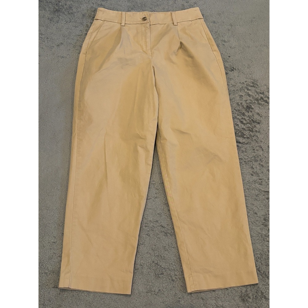 Express Pants Womens 4R Beige Ankle High Rise Pleated Tapered Career Casual